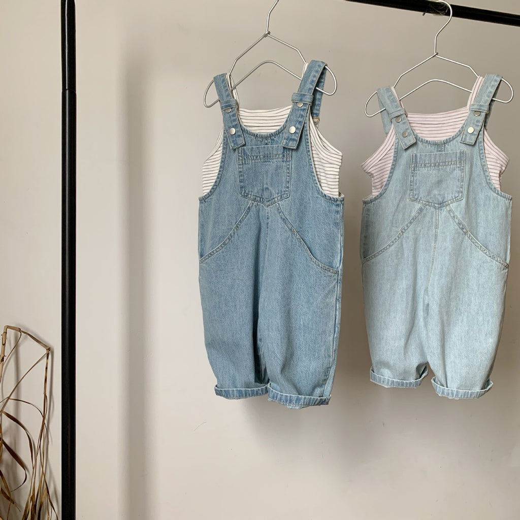 Cotton thin denim overalls