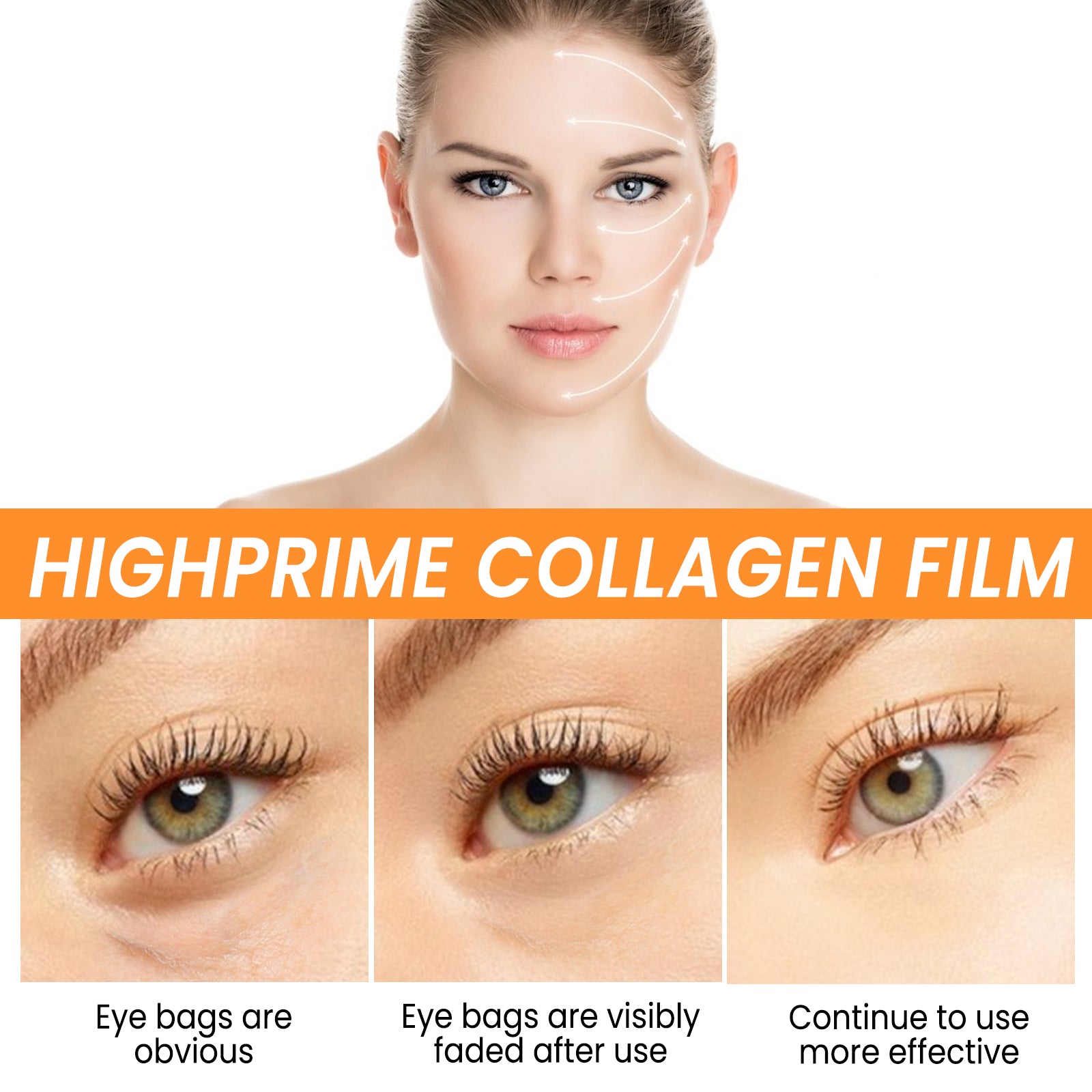 EELHOE Collagen Water Soluble Eye Mask, Fade Fine Lines, Bags And Dark Circles Hydrating And Firming Eye Patch