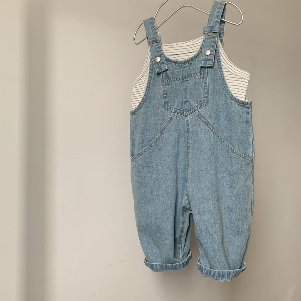 Cotton thin denim overalls