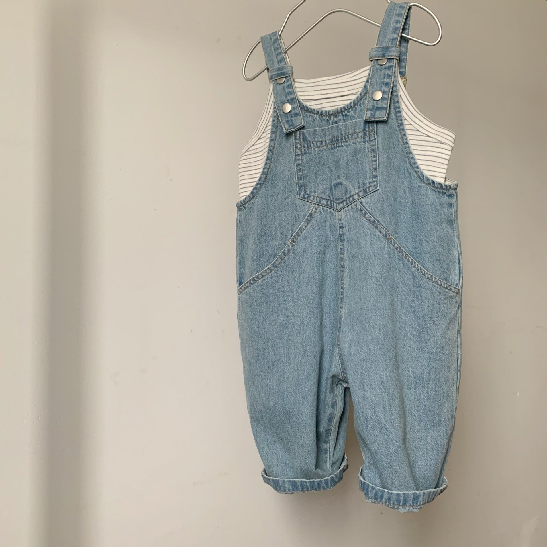 Cotton thin denim overalls