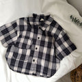 Loose soft mid sleeved checkered shirt