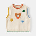 Children's Knitted Vest Wholesale Boy's Sweater Baby Sleeveless Pullover Cartoon Bear Top Fashion