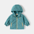 Outdoor Windbreaker for Kids Hooded Zip-Up Jacket Trendy Casual Coat