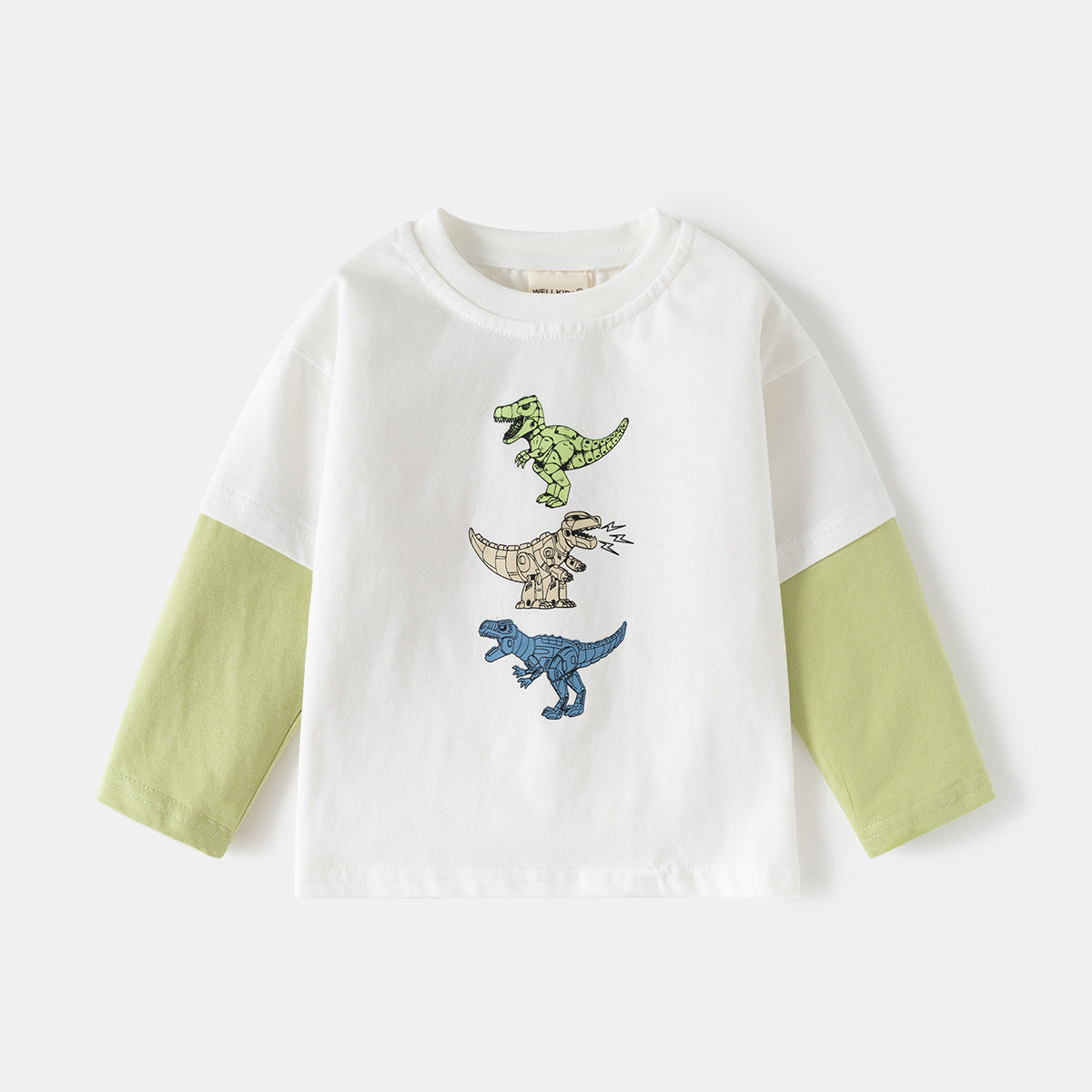 Wholesale Baby Clothes Kids Long Sleeve T-Shirt Boy Patched Sleeve Base Layer Fashion Drop Shipping