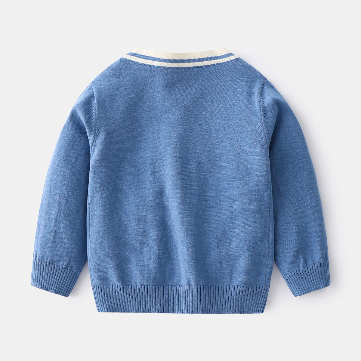 Long Sleeve V-Neck Knitted Cardigan for Boys, Casual Outerwear Spring Jacket for Kids